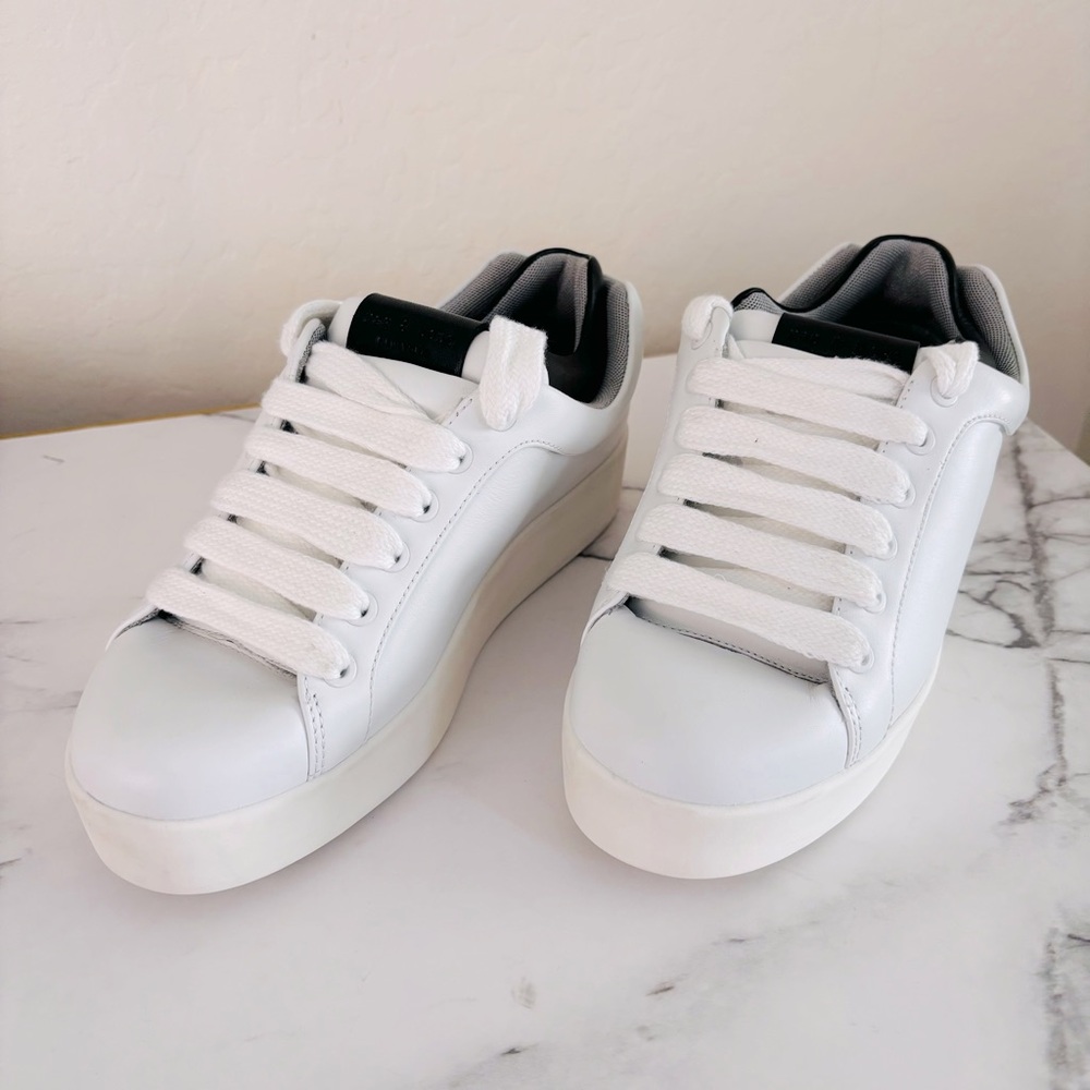 Rag & Bone Retro Pro Leather Chunky Sneakers Size 39 US 9 White Black Ortholite - Picture 2 of 12